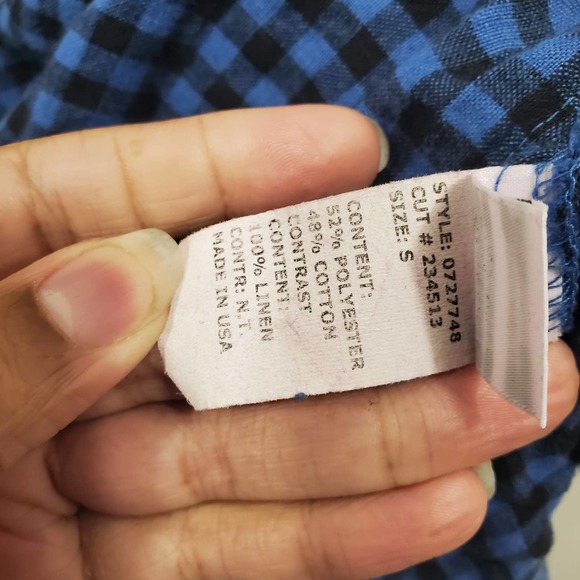 Cutloose Blue Plaid Mix Media Long Sleeve Knit Tunic Top Size S - Picture 10 of 12